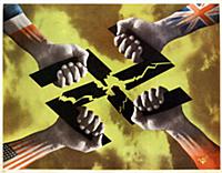 Военный плакат «Четыре руки». 1943.
