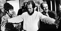 Exiled Russian author Alexander Solzhenitsyn and G