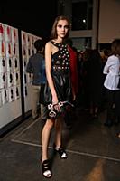 A model backstage at the Fendi Ready to wear show 