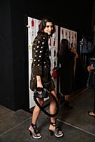 A model backstage at the Fendi Ready to wear show 