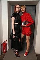 A model poses backstage at the Fendi Ready to wear