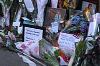 NEW YORK, NY - JANUARY 11:  Fans create a memorial