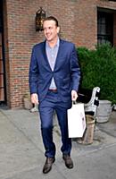 Jason Segel leaves a downtown hotel in New York Ci