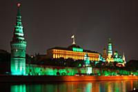 Иллюминация Кремля накануне празднования 65-й годо