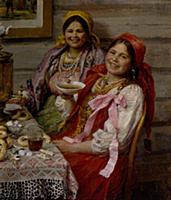 The Guests, 1926. Artist: Sychkov, Fedot Vasilyevi