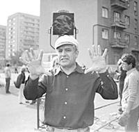 Съемки фильма «Портрет с дождем», (1977). На фото: