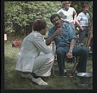 Съемки фильма «Раба любви», 1975. На фото: Никита 