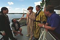 Съемки фильма «Китайский сервиз», (1999). На фото: