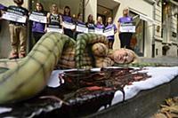 Акция протеста против использования кожи крокодилов