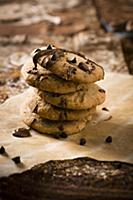 Stack of chocolate chip cookies