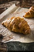 Croissants on baking paper