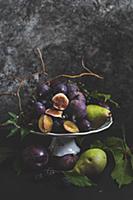 Still life with cut fruit