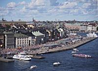 Thousands of people at Slussen central Stockholm S