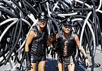 Participants of the annual gay pride parade march 
