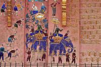 Лаос, 2004. На фото - мозаика 'Древо жизни' храма 