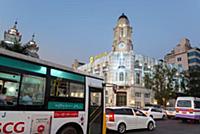 MYANMAR / Yangon / 2015 / Evening rush hour traffi