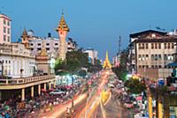 MYANMAR / Yangon / 2015 / Mahabandoola Road with T