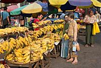 MYANMAR / Yangon / 2015 / Sale of bananas at Anawr