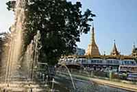 MYANMAR / Yangon / 2015 / The Sule Pagoda is locat