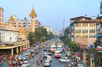 MYANMAR / Yangon / 2015 / Mahabandoola Road with T