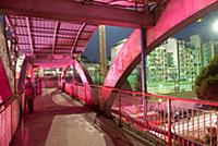 MYANMAR / Yangon / 2015 / The pink illuminated foo