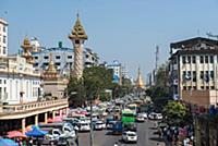 MYANMAR / Yangon / 2015 / Mahabandoola Road with T