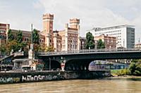 Austria / Vienna / 2014 / Danube river. View on Ro