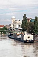 Austria / Vienna / 2014 / Ship on Danube river. Vi