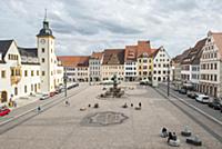 GERMANY / Saxony / Freiberg / The Obermarkt with t