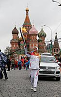 Старт эстафеты Олимпийского огня на Красной площад